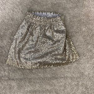 JCrew Elastic Band Gold Sequin Skirt